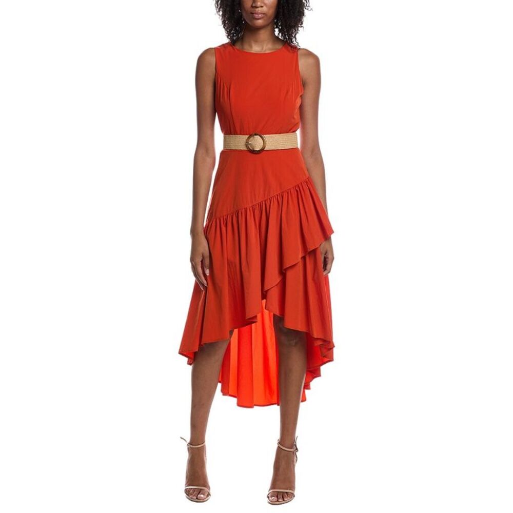 Pascale La Mode Womens Midi Dress, Red